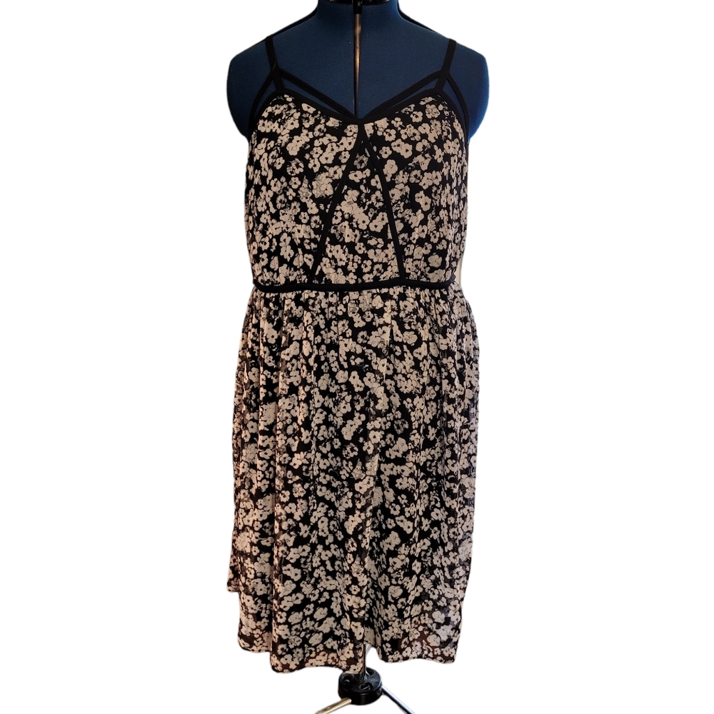 NWT Lane Bryant strappy black & white floral sundress- 18/ 20
